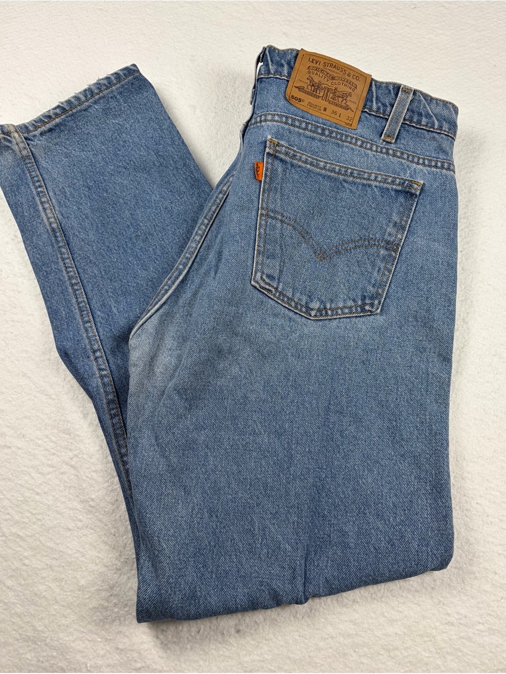 Vtg Levi’s 505 Orange Tab Jeans W36 L32 Made in USA Valdosta 575 Straight Leg